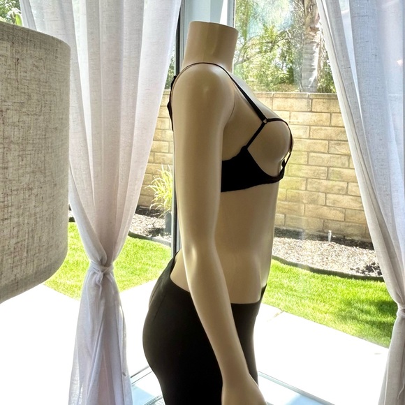 Pretty Little Thing Snake Print String Tie Mesh Triangle Bikini Top Size 6 - Picture 3 of 11